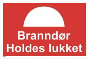 Branndør Holdes Lukket, 30x20 cm