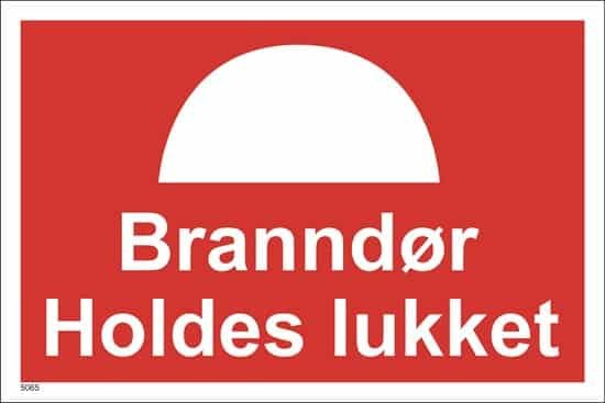 BRANNSKILT BRANNDØR HOLDES LUKKET, 30X20CM 1