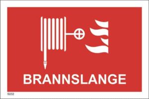 Brannslange 21x14 cm, Brannskilt
