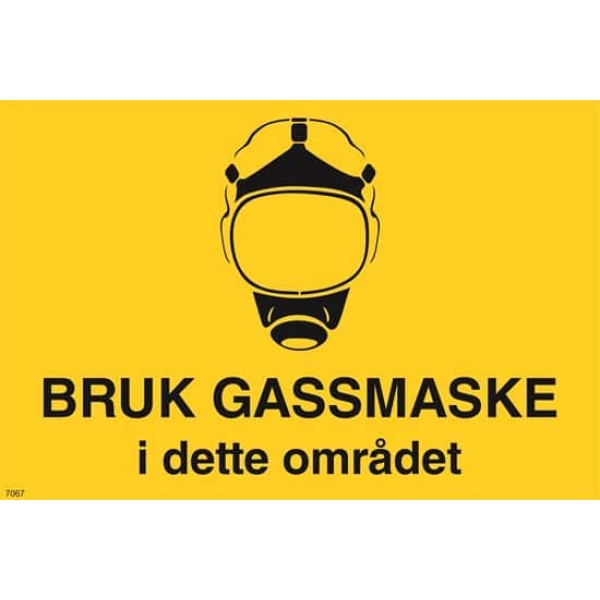 ADVARSEL BRUK GASSMASKE, 20X30 1