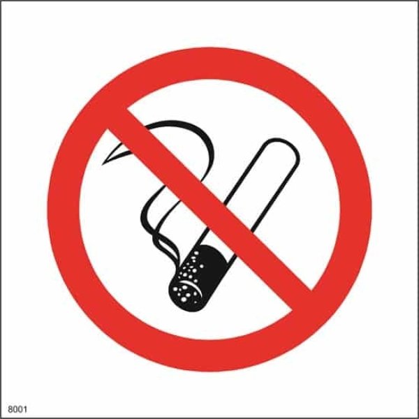 Røyking forbudt skilt 20x20 cm