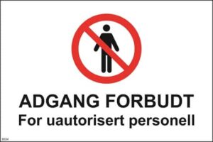 Adgang forbudt 30X20