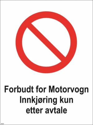 Forbudt for motorvogn 40X30