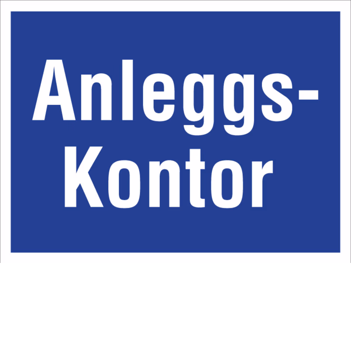 Informasjonsskilt Anleggskontor i aluminium, reflekterende utførelse, 40x30 cm