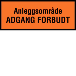 Forbudsskilt Anleggsområde – adgang forbudt i aluminium, reflekterende utførelse, 100x40 cm