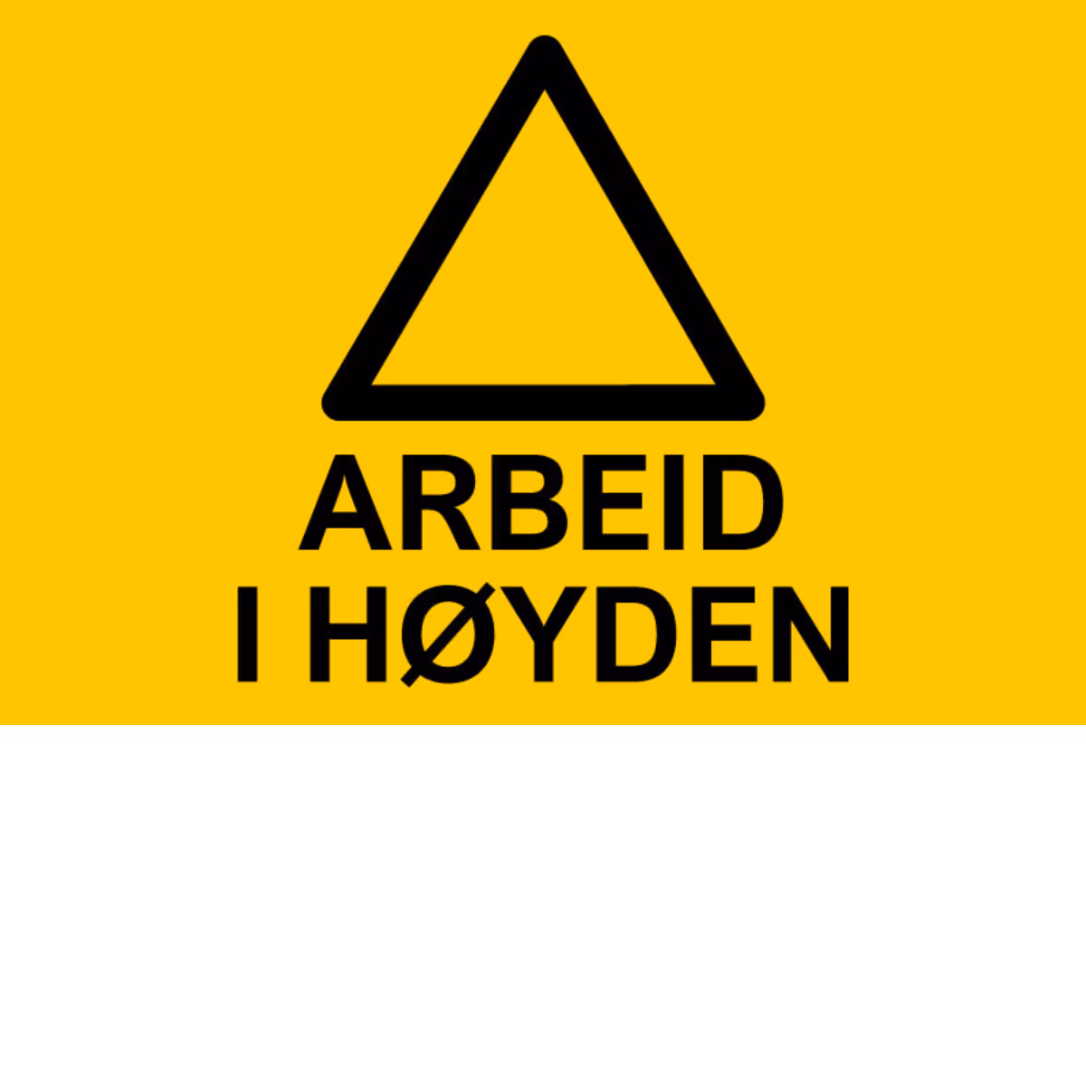 Advarselsskilt Arbeid i høyden i aluminium, 30x20 cm