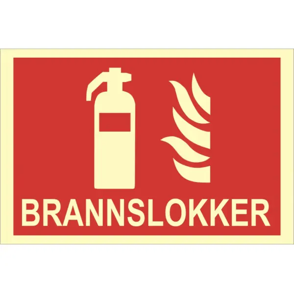Brannskilt brannslukker etterlsyende 21x14 cm
