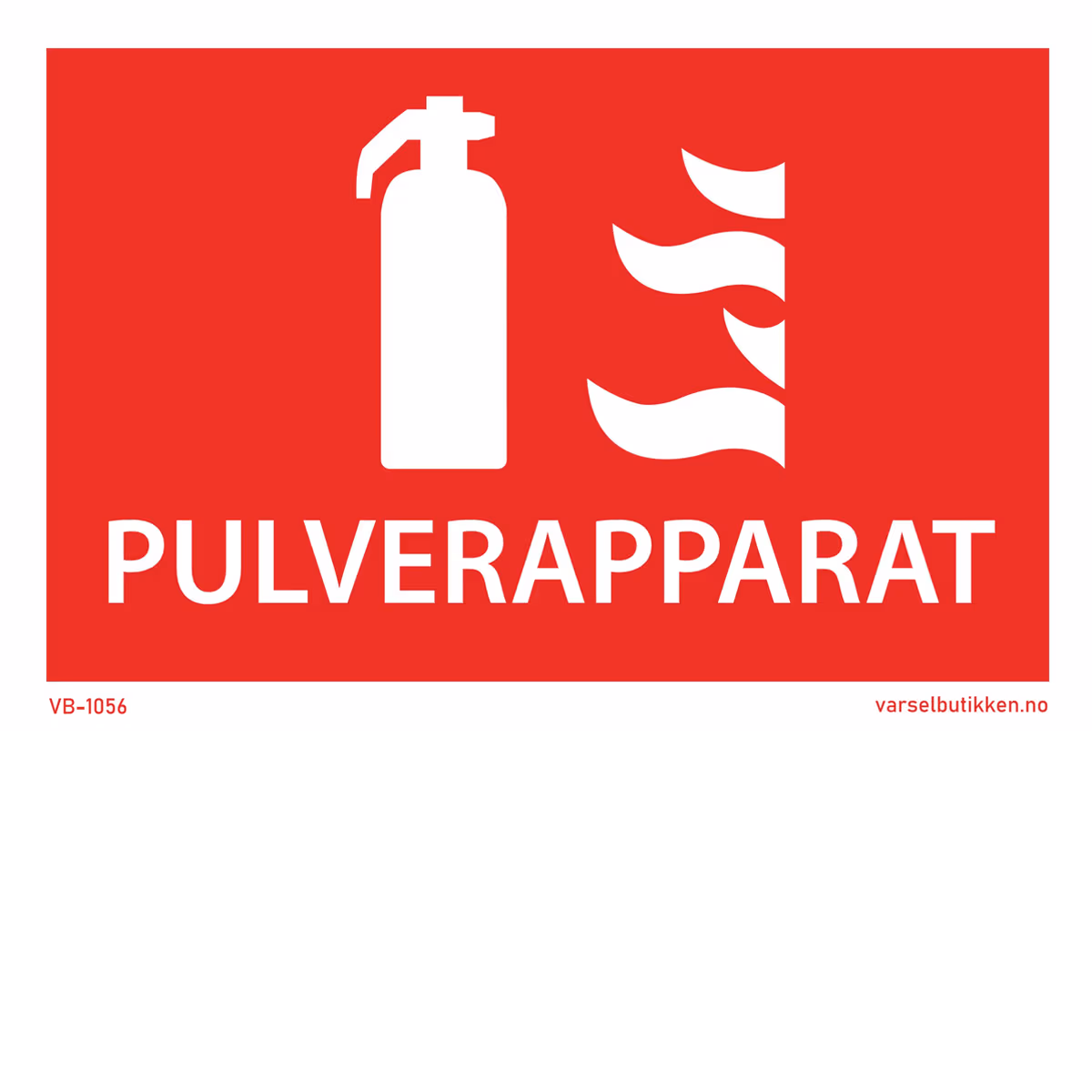 Brannskilt pulverapparat 21X14 cm