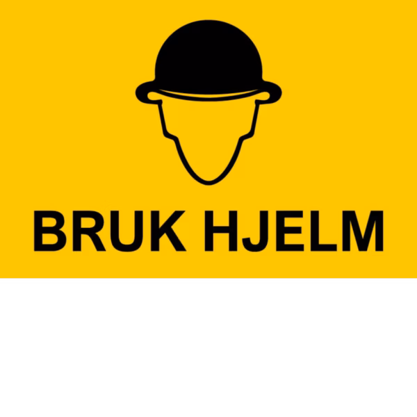 Påbudsskilt Bruk hjelm i aluminium, 30x20 cm