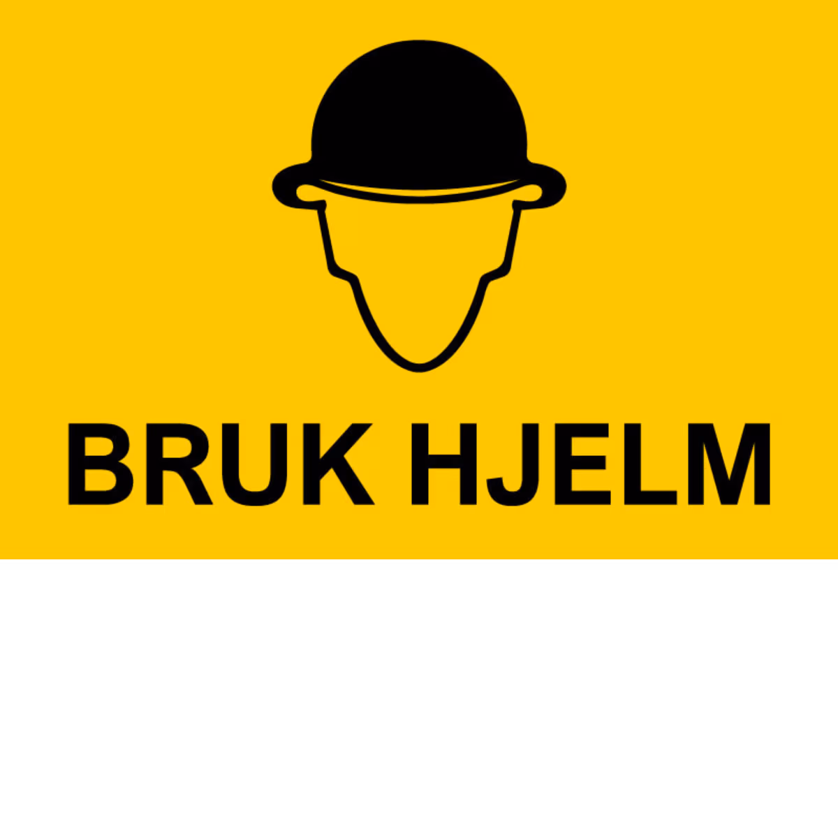 Påbudsskilt Bruk hjelm i aluminium, 30x20 cm