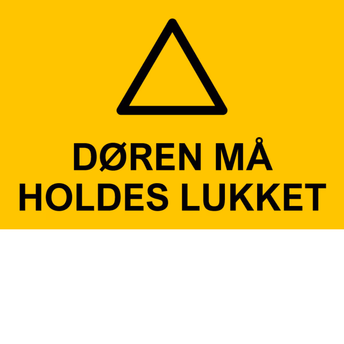 Instruksjonsskilt Døren må holdes lukket i aluminium, 20x30 cm