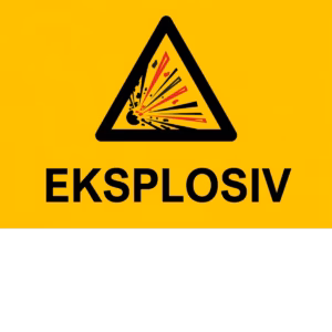 Fareskilt Eksplosiv i aluminium, 30x20 cm