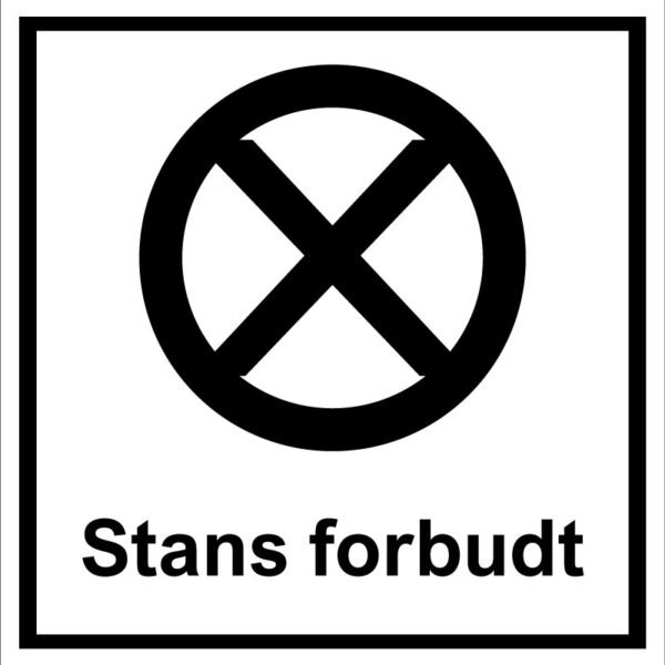 Forbudsskilt Stans forbudt i aluminium, reflekterende utførelse, 50x50 cm