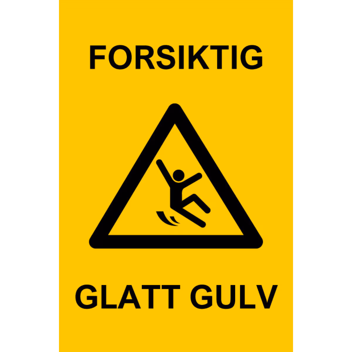 Advarselsskilt Forsiktig – glatt gulv i aluminium, 30x20 cm