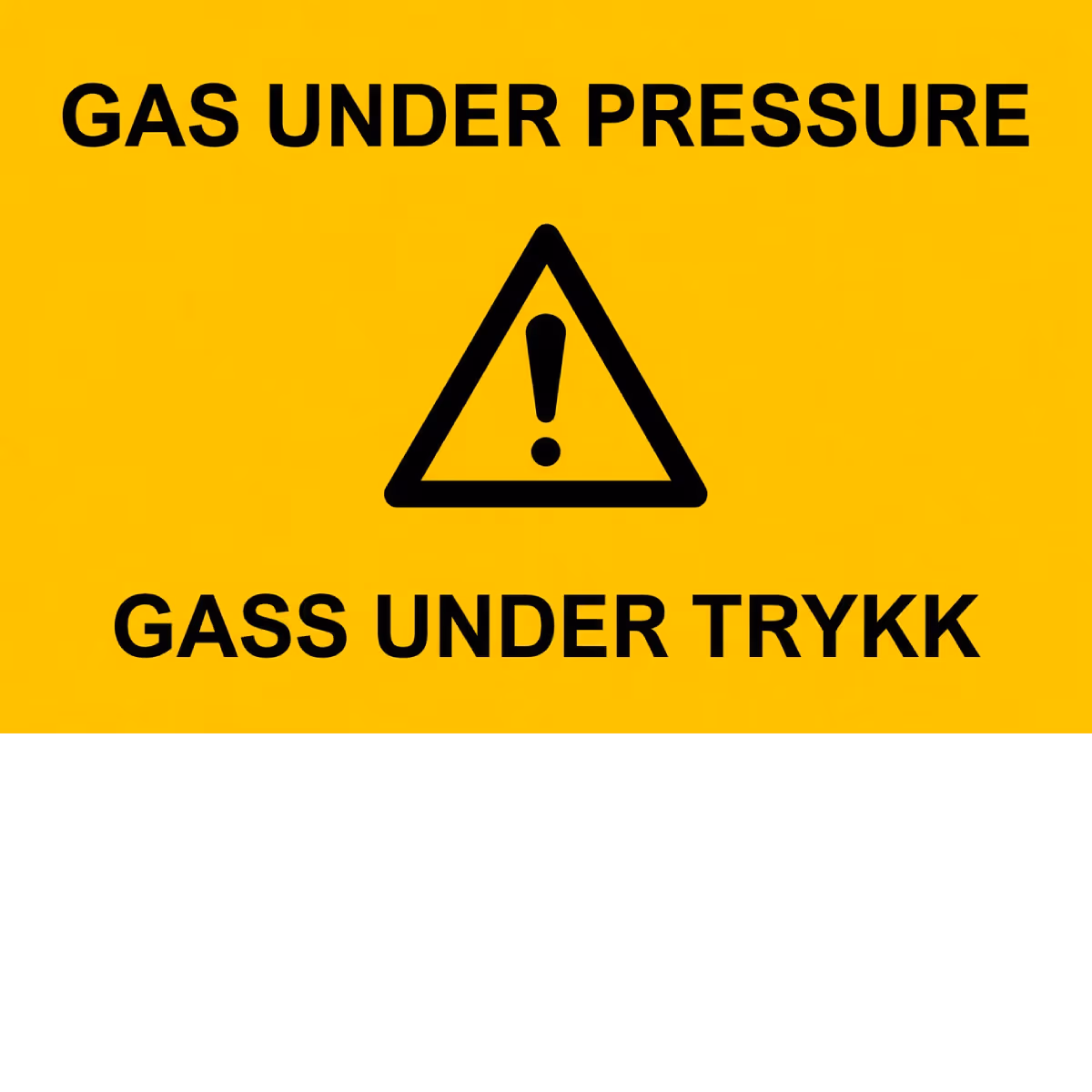 Fareskilt Gass under trykk (Gas Under Pressure) i aluminium, 30x20 cm