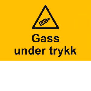 Fareskilt Gass under trykk i aluminium, 30x20 cm