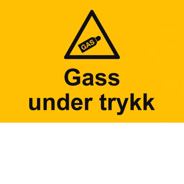 Fareskilt Gass under trykk i aluminium, 30x20 cm