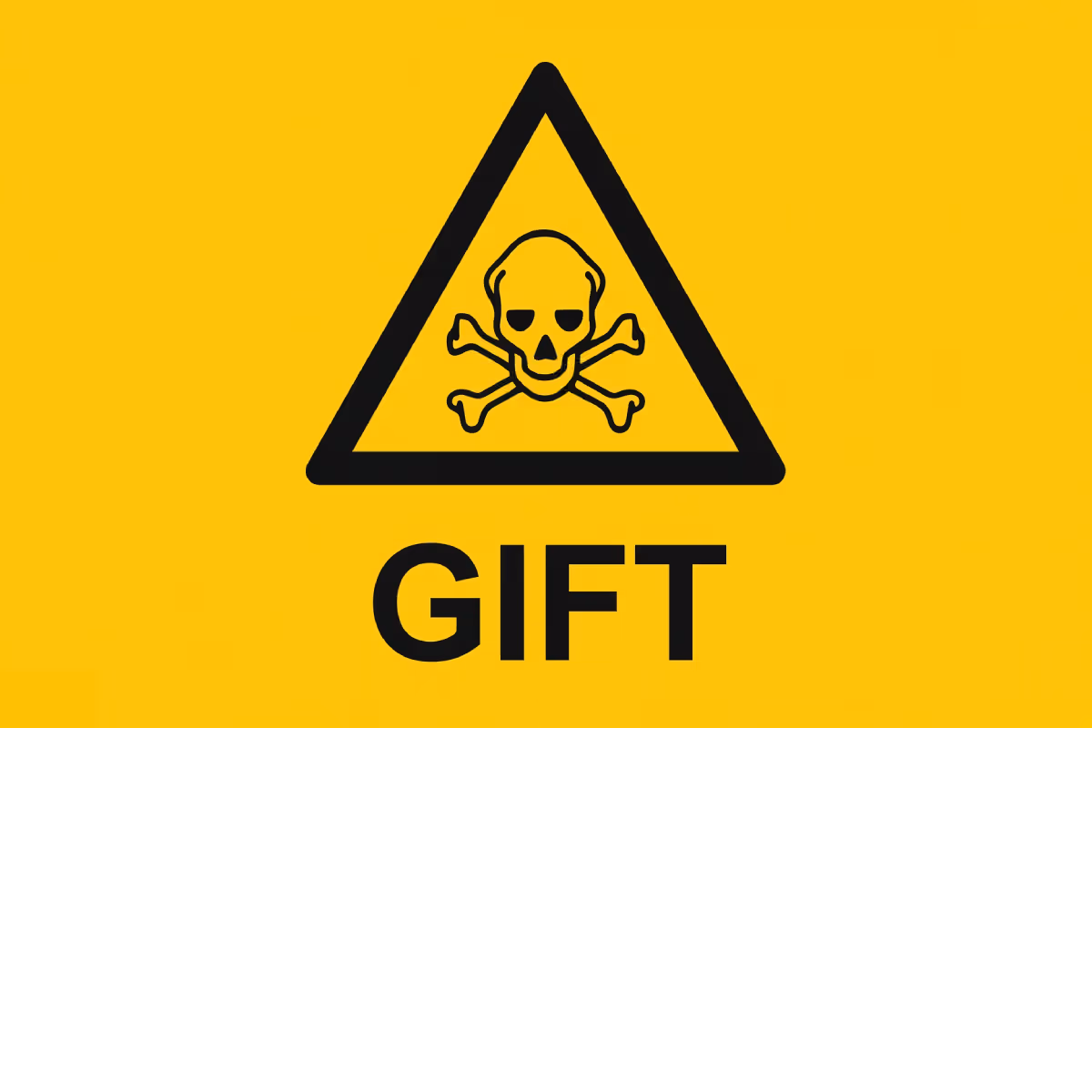 Advarselsskilt Gift i aluminium, 30x20 cm