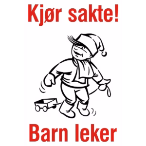 Kjør sakte! barn leker 60x40