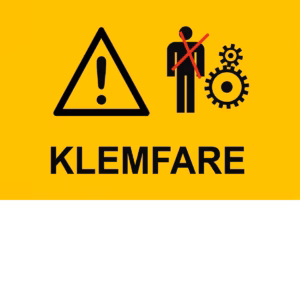 Advarselsskilt Klemfare kropp i aluminium, 30x20 cm