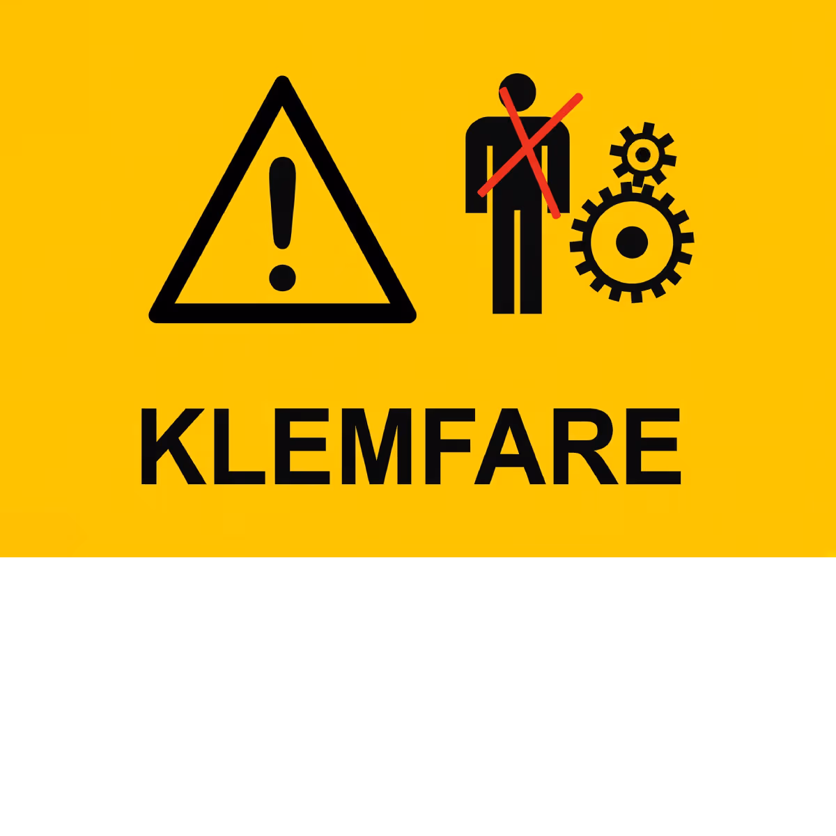 Advarselsskilt Klemfare kropp i aluminium, 30x20 cm