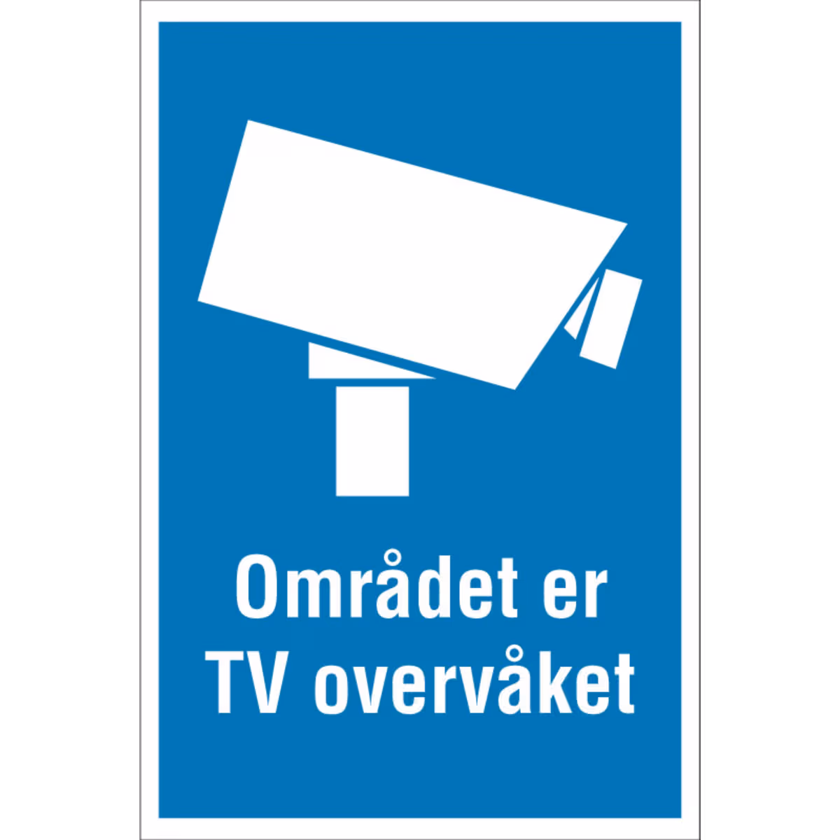 Informasjonsskilt Området er TV-overvåket i aluminium, reflekterende utførelse, 20x30 cm