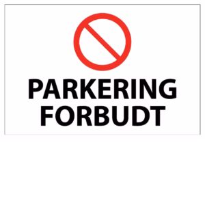 Forbudsskilt Parkering forbudt i aluminium, 30x20 cm og 60x40 cm