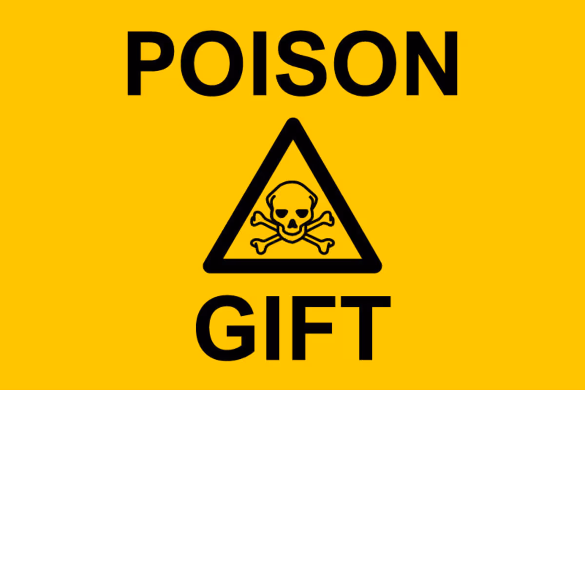 Tospråklig advarselsskilt Gift / Poison i aluminium, 30x20 cm