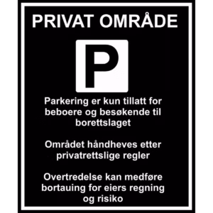 Parkeringsskilt Parkering kun tillatt i aluminium, reflekterende utførelse, 80x60 cm