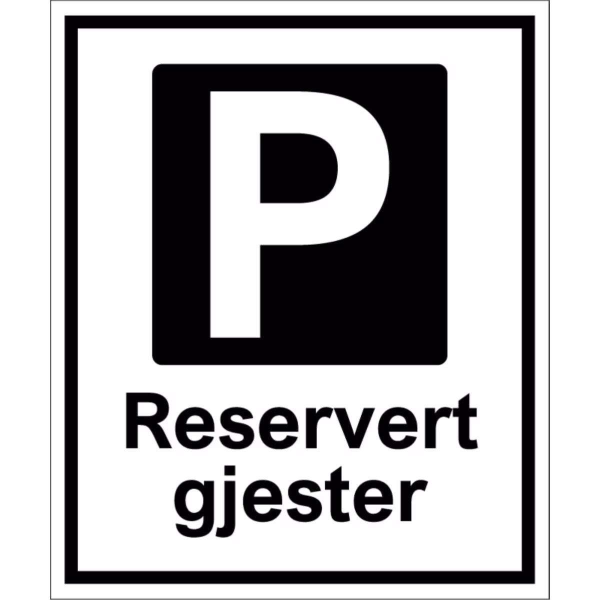 Parkeringsskilt Parkering reservert for gjester i aluminium, reflekterende utførelse, 50x60 cm