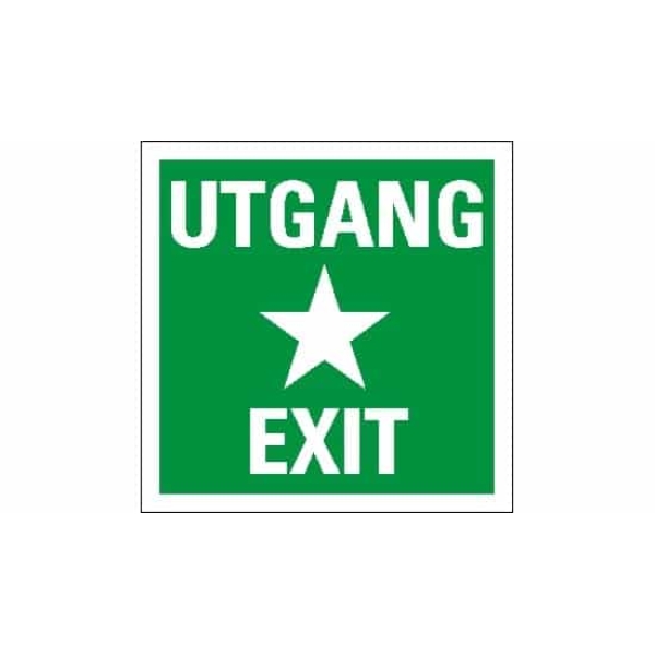 UTGANG / EXIT, 20X20, ETTERLYSENDE SKILT 1