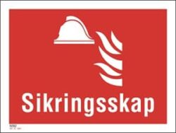 Sikringsskap 20x15 cm, Brannskilt