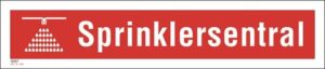 Sprinklersentral 33x7 cm Brannskilt image