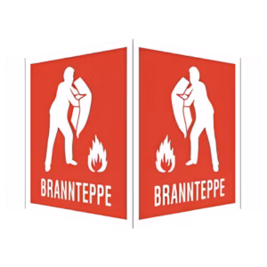 Brannteppe 10x10cm - 35x35cm, Brannskilt