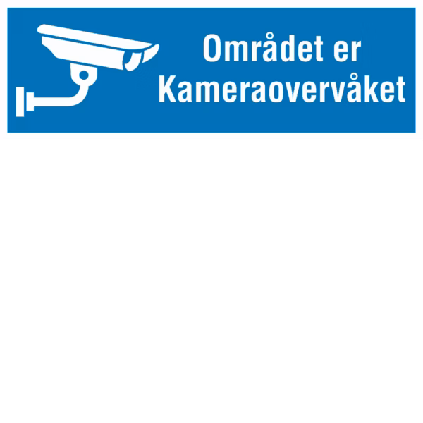Området er kameraovervåket 30x10 cm