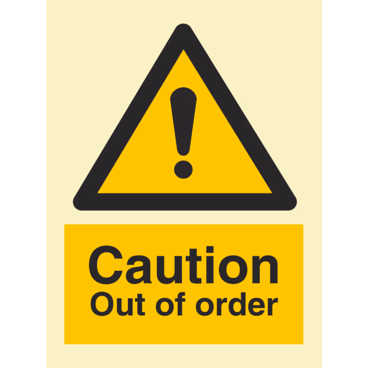 Advarselsskilt Ute av drift (Caution Out of Order)