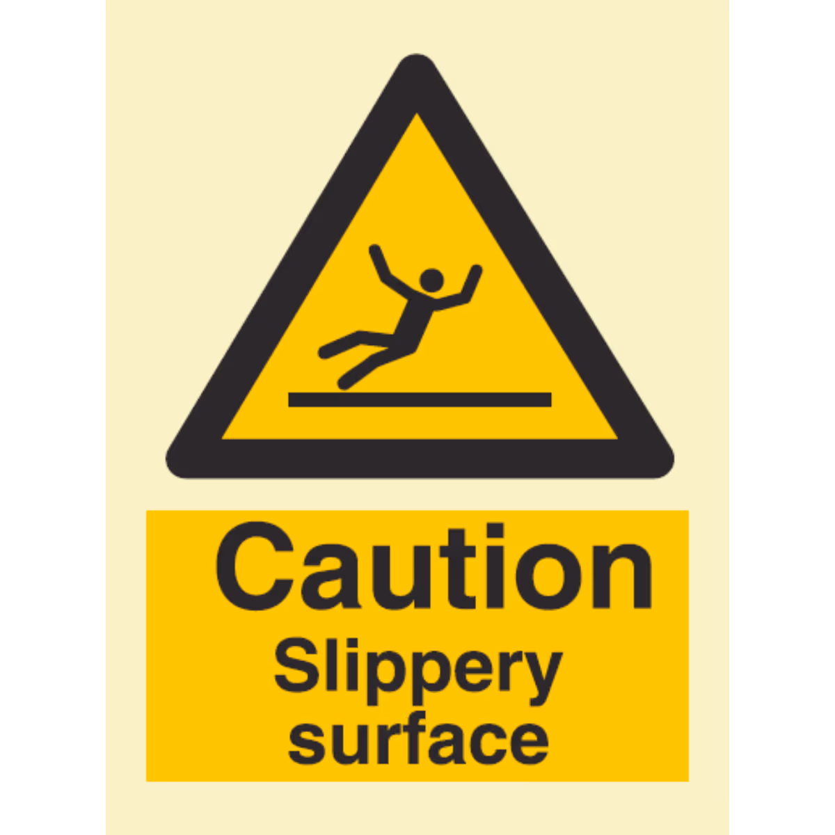 Advarselsskilt Glatt underlag (Caution Slippery Surface)