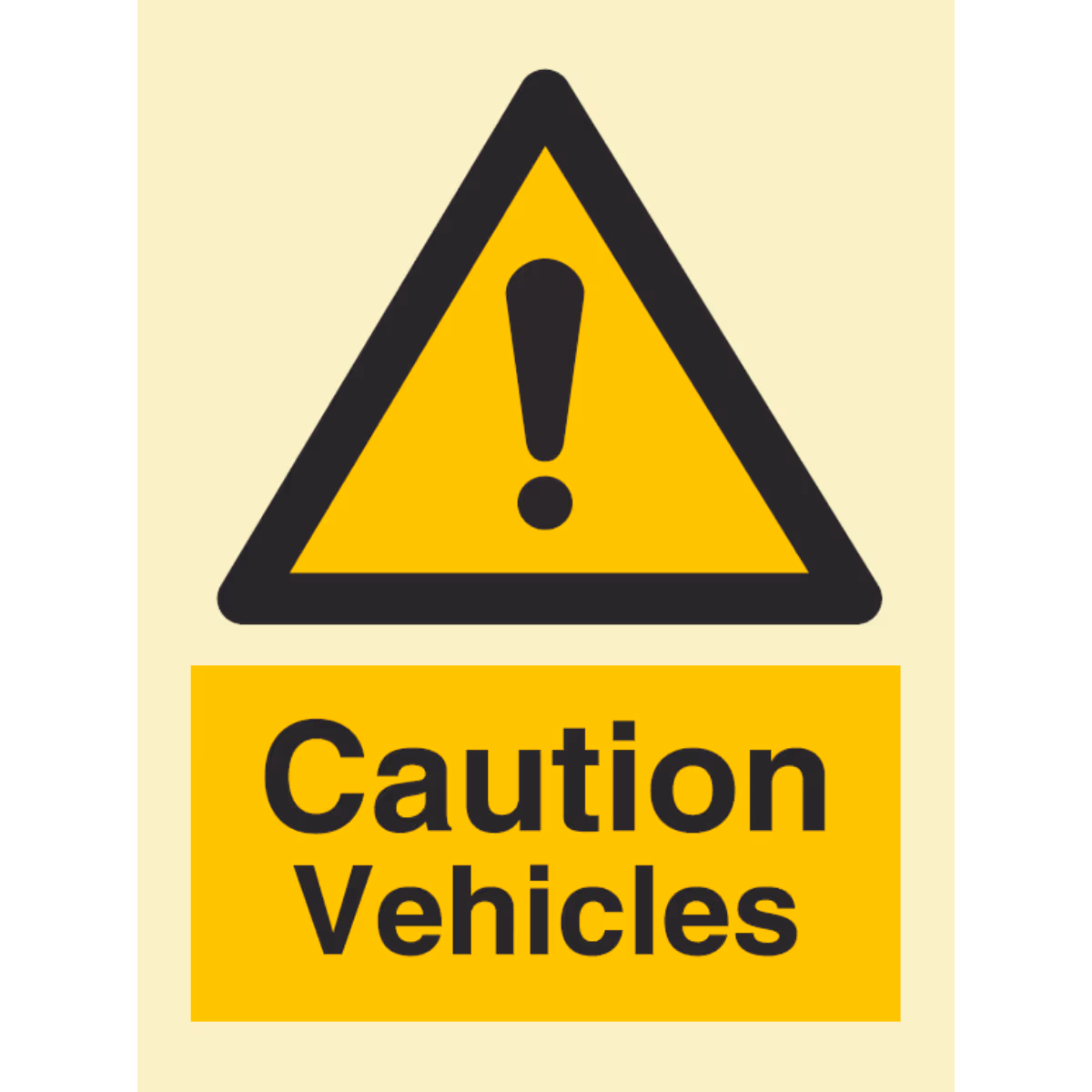 Advarselsskilt Fare for kjøretøy (Caution Vehicles)