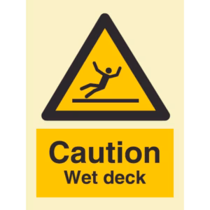 Advarselsskilt Vått dekk (Caution Wet Deck)