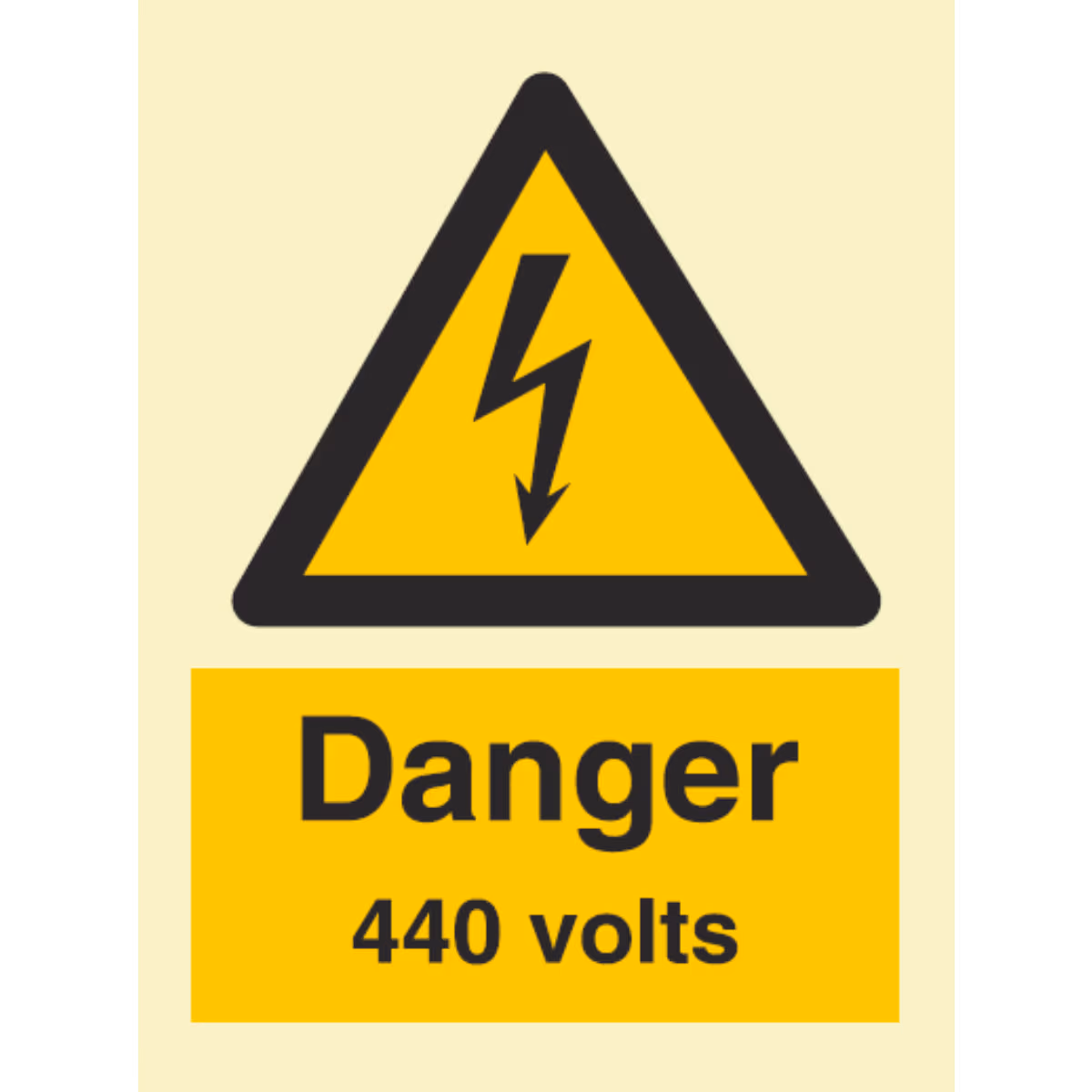 Advarselsskilt Fare – 440 volt (Danger 440 Volts)