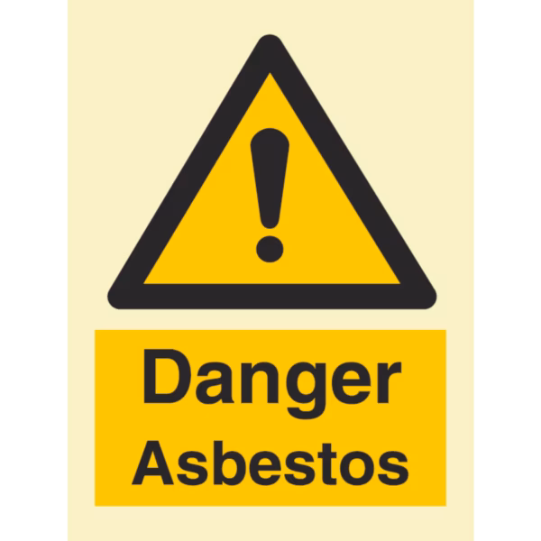 Advarselsskilt Fare – asbest (Danger Asbestos)