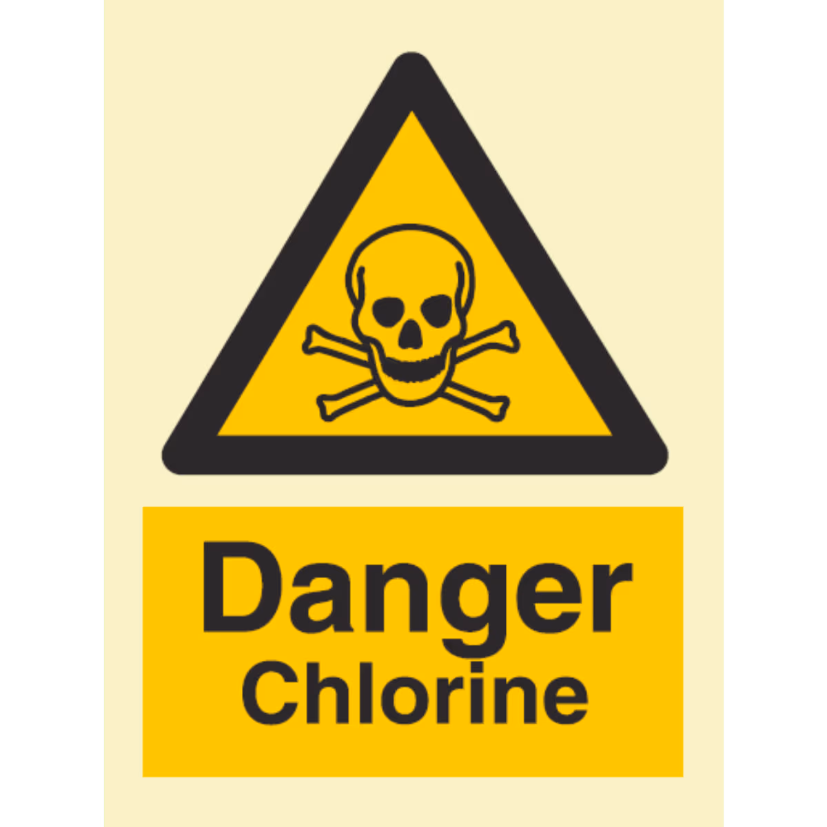 Advarselsskilt Fare – klor (Danger Chlorine)