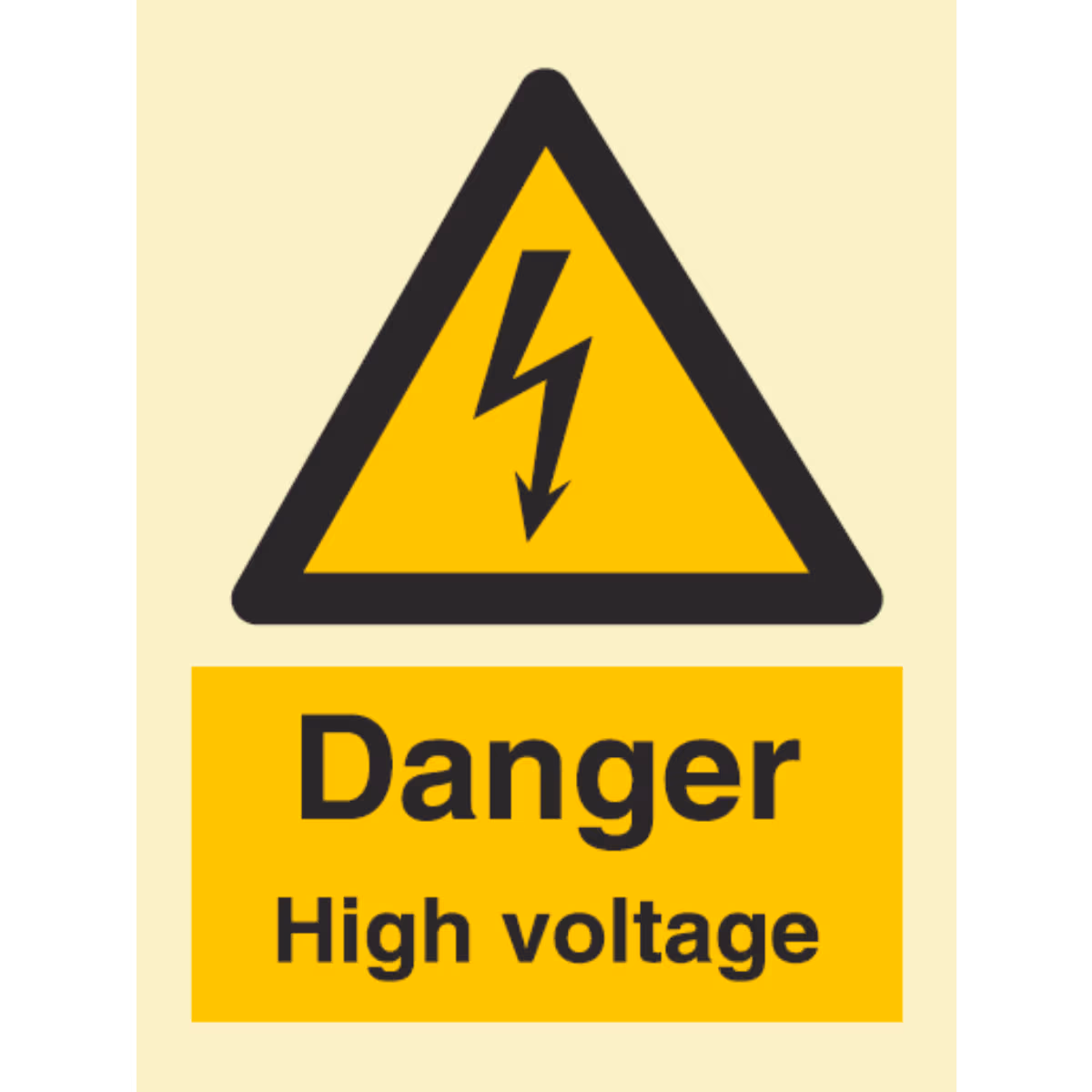 Advarselsskilt Fare – høy spenning (Danger High Voltage)