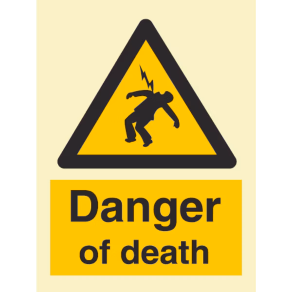Advarselsskilt Fare for livet (Danger of Death)