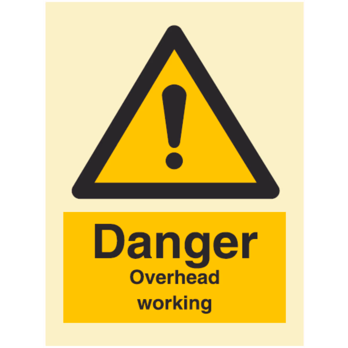Advarselsskilt Fare – arbeid over (Danger Overhead Working)