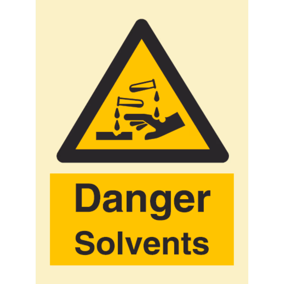 Advarselsskilt Fare – løsemidler (Danger Solvents)