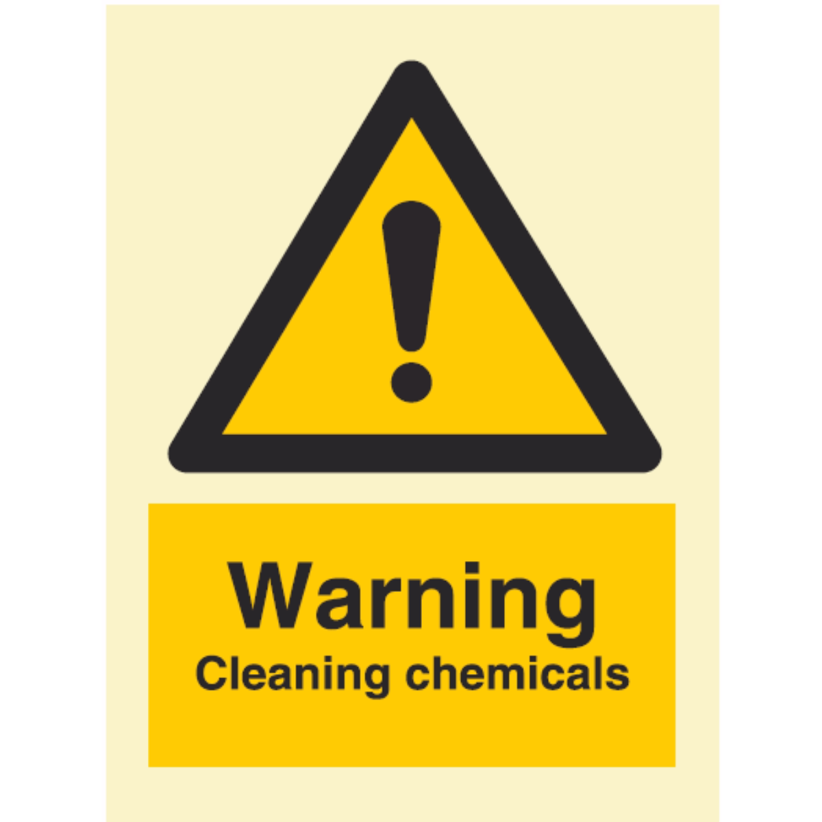 Advarselsskilt Rengjøringskjemikalier (Warning Cleaning Chemicals)