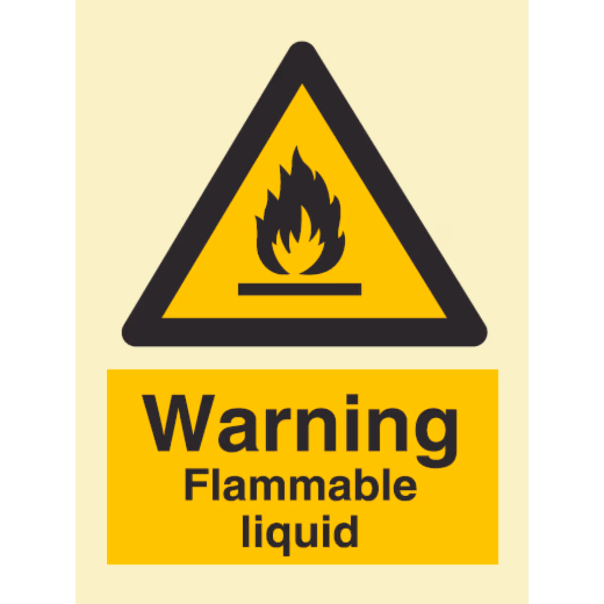 Advarselsskilt Brannfarlig væske (Warning Flammable Liquid)
