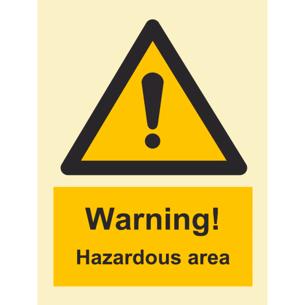 Advarselsskilt Farlig område (Warning Hazardous Area)