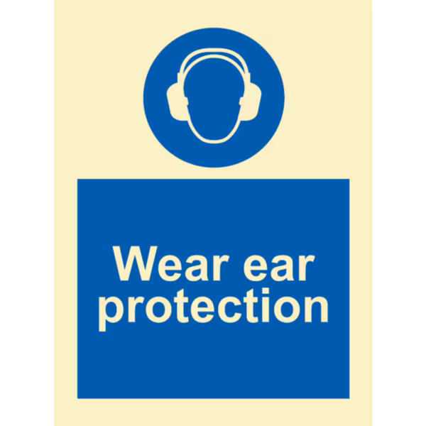 Påbudsskilt Bruk hørselvern (Wear Ear Protection)